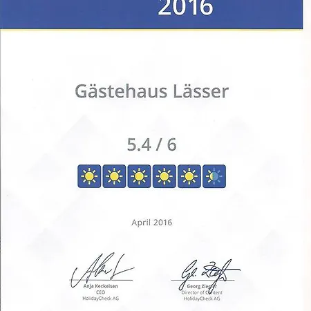Bed & Breakfast Gaestehaus Laesser Mellau